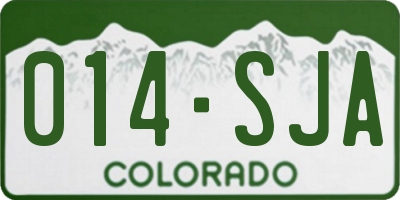 CO license plate 014SJA