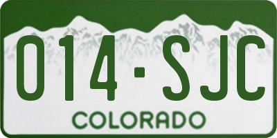 CO license plate 014SJC