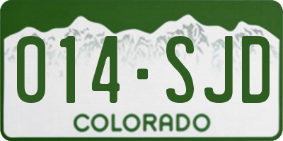 CO license plate 014SJD