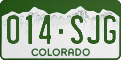 CO license plate 014SJG