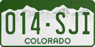 CO license plate 014SJI