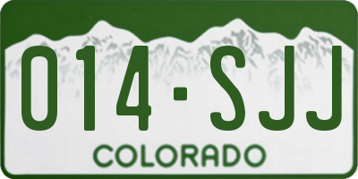 CO license plate 014SJJ