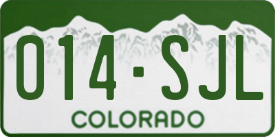 CO license plate 014SJL