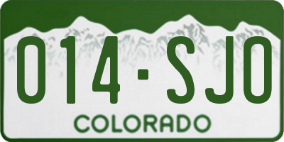 CO license plate 014SJO