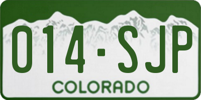 CO license plate 014SJP