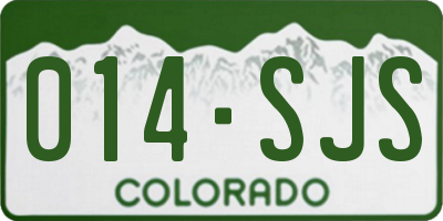 CO license plate 014SJS