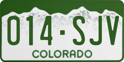 CO license plate 014SJV