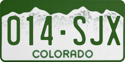 CO license plate 014SJX