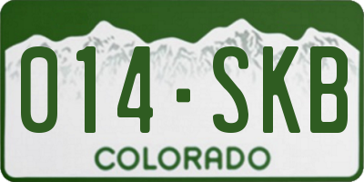 CO license plate 014SKB