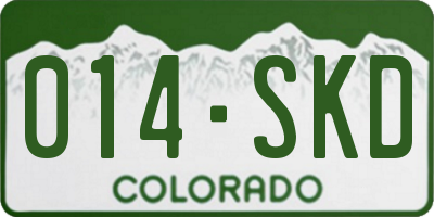 CO license plate 014SKD