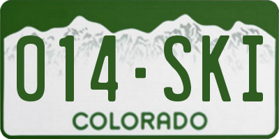 CO license plate 014SKI