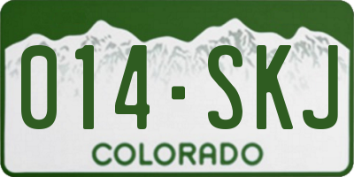 CO license plate 014SKJ