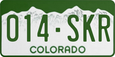 CO license plate 014SKR
