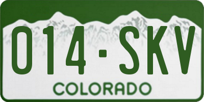 CO license plate 014SKV