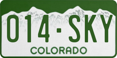 CO license plate 014SKY