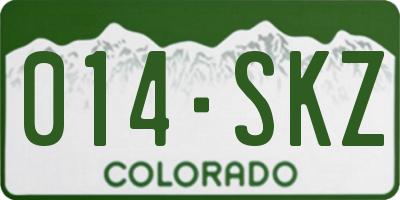 CO license plate 014SKZ