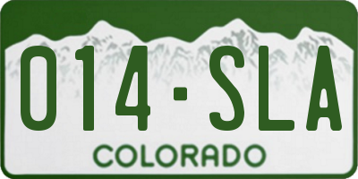 CO license plate 014SLA