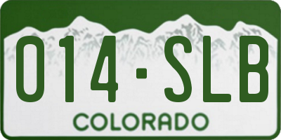 CO license plate 014SLB