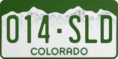 CO license plate 014SLD