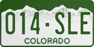 CO license plate 014SLE