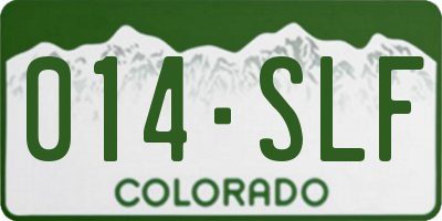 CO license plate 014SLF