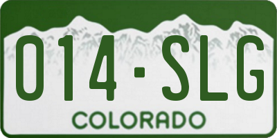 CO license plate 014SLG