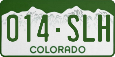 CO license plate 014SLH