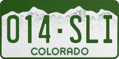 CO license plate 014SLI