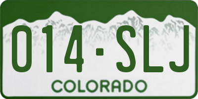 CO license plate 014SLJ