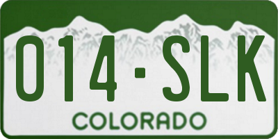 CO license plate 014SLK