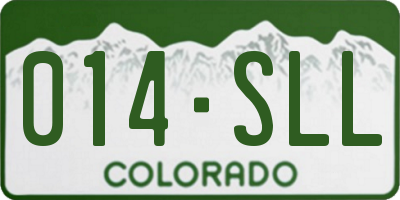 CO license plate 014SLL