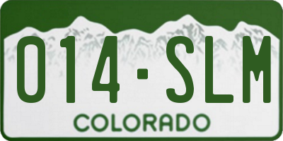 CO license plate 014SLM