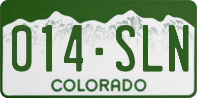 CO license plate 014SLN