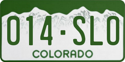 CO license plate 014SLO