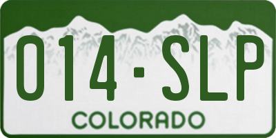 CO license plate 014SLP