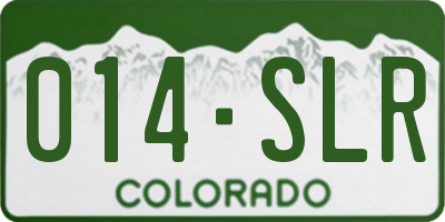 CO license plate 014SLR
