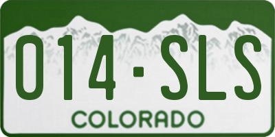 CO license plate 014SLS