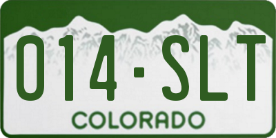 CO license plate 014SLT