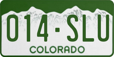 CO license plate 014SLU