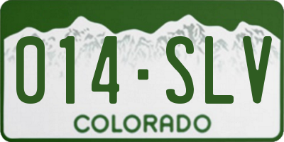CO license plate 014SLV