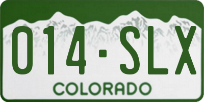 CO license plate 014SLX