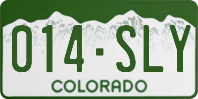 CO license plate 014SLY