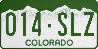 CO license plate 014SLZ