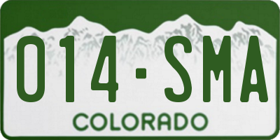 CO license plate 014SMA