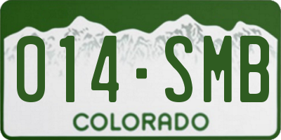 CO license plate 014SMB