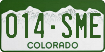 CO license plate 014SME