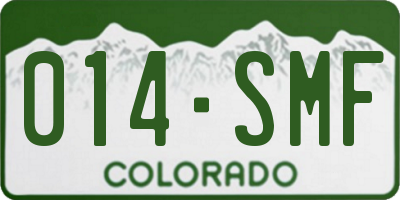 CO license plate 014SMF