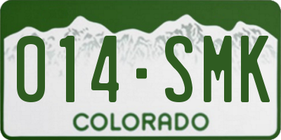 CO license plate 014SMK