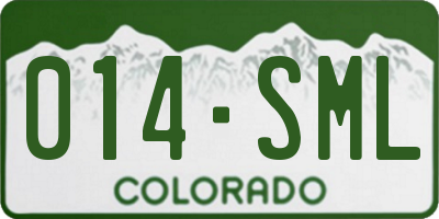 CO license plate 014SML