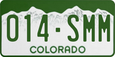 CO license plate 014SMM